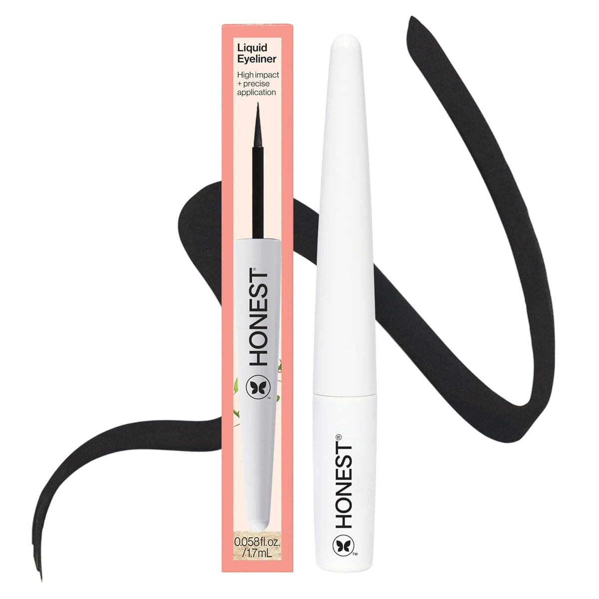 Honest Beauty Longlasting Liquid Eyeliner | Smudge + Flake Proof, Precise Application |
