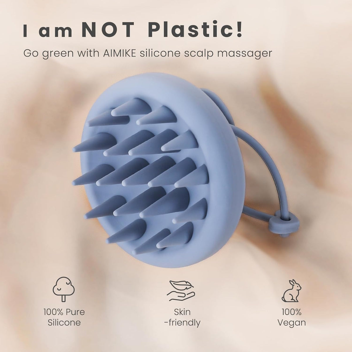 AIMIKE Scalp Massager Shampoo Brush, Soft Silicone Hair Scrubber for Washing Hair, Dandruff Removal