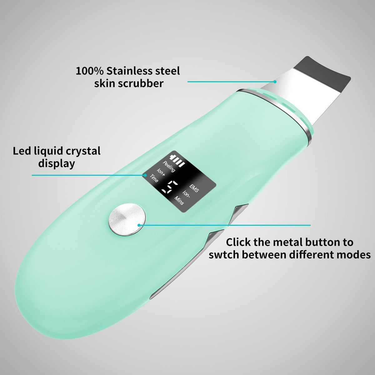Face Scrubber Skin Spatula - Blackhead Remover Deep Cleansing Tool for Pore Extraction, 4-in-1 Fast