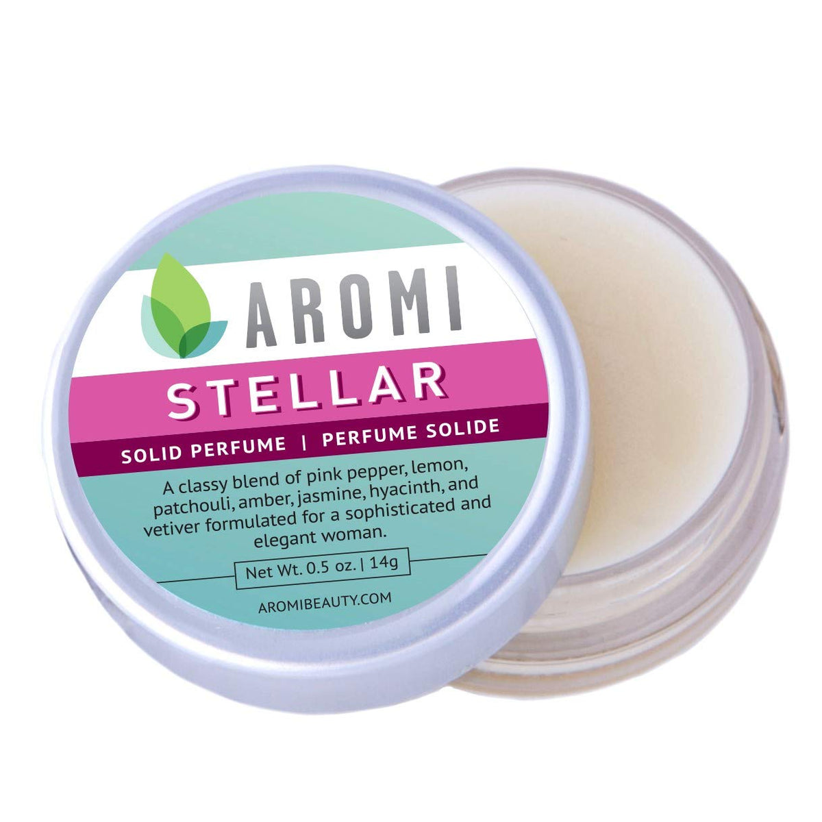 Aromi Stellar Solid Perfume | Spicy, Floral Fragrance, Pink Pepper, Jasmine, Amber, Patchouli