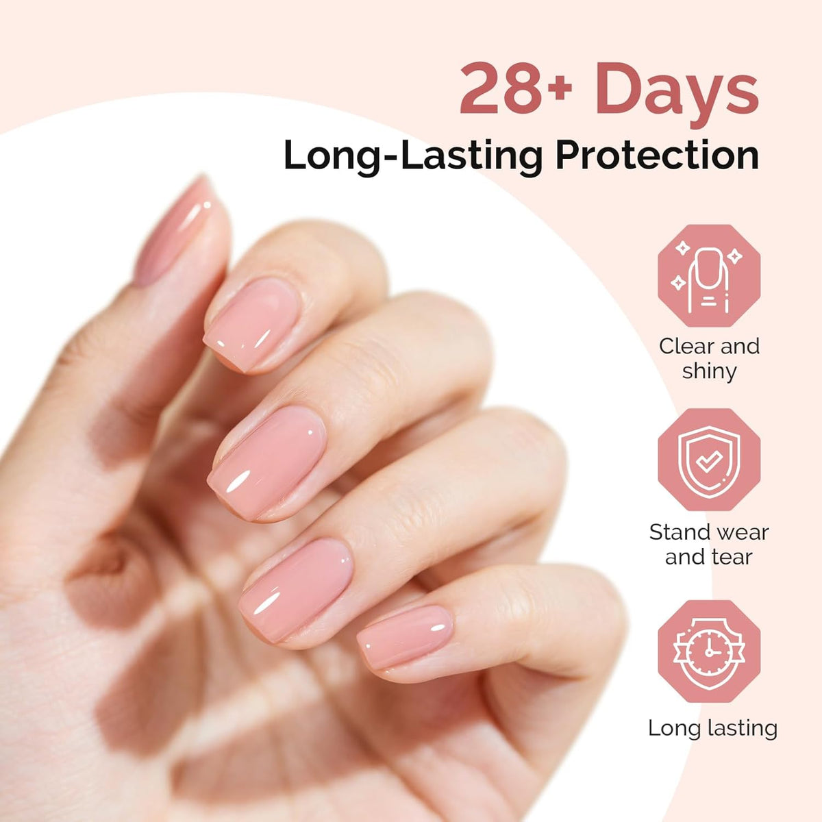 MelodySusie Top Coat Base Coat No Wipe Glossy Set Long Lasting Shine Finish Soak Off UV LED Nail