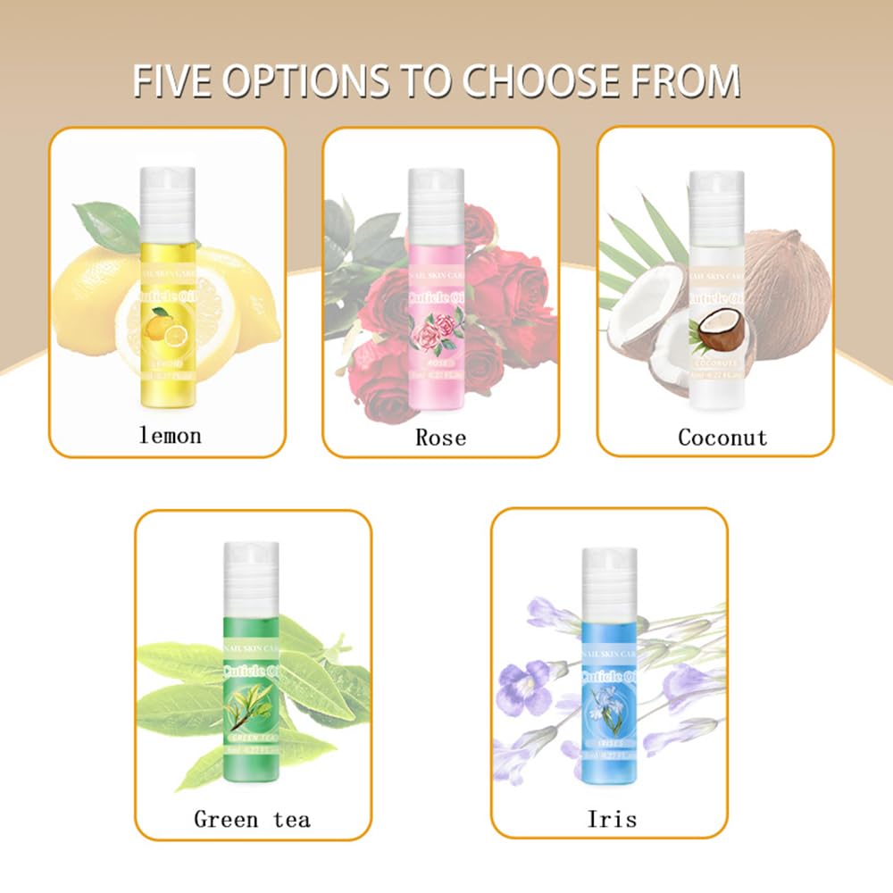 5pcs Cuticle Oil Roller Nourishing Moisturizing Roll On Cuticle Oil for Convenient Portable Nail