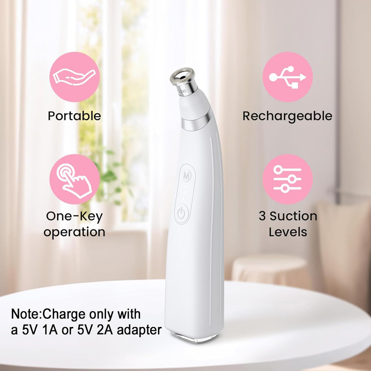 Diamond Microdermabrasion Machine, Portable Blackhead Remover Pore Vacuum, Dermabrasion Facial