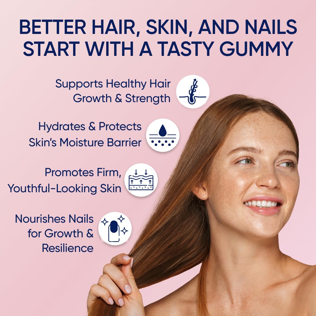 Moerie Hair Skin and Nails Gummies for Women & Men - Biotin for Hair Loss, Gummy Vitamins & Growth