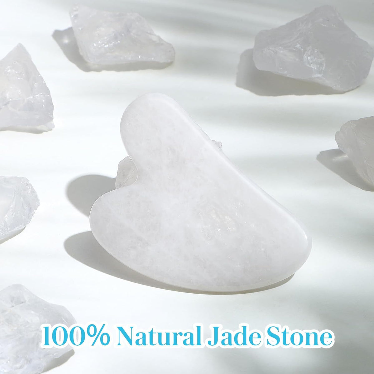 Guasha Tool for Face: White Jade Gua Sha Facial Tools - Gua Sha Stone for Face and Body Skin