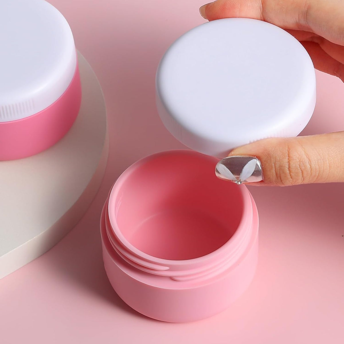 Travel Containers for Toiletries, Silicone Cream Jars BPA-Free, Leak-proof 2oz Travel Size