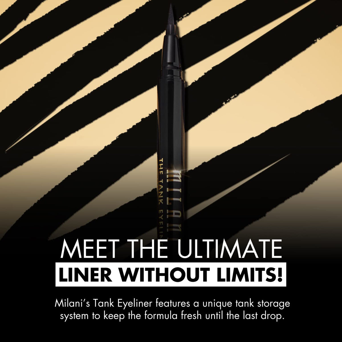Milani The Tank Liquid Eyeliner - No-Skip, Waterproof, Long Lasting, Smudgeproof, Black