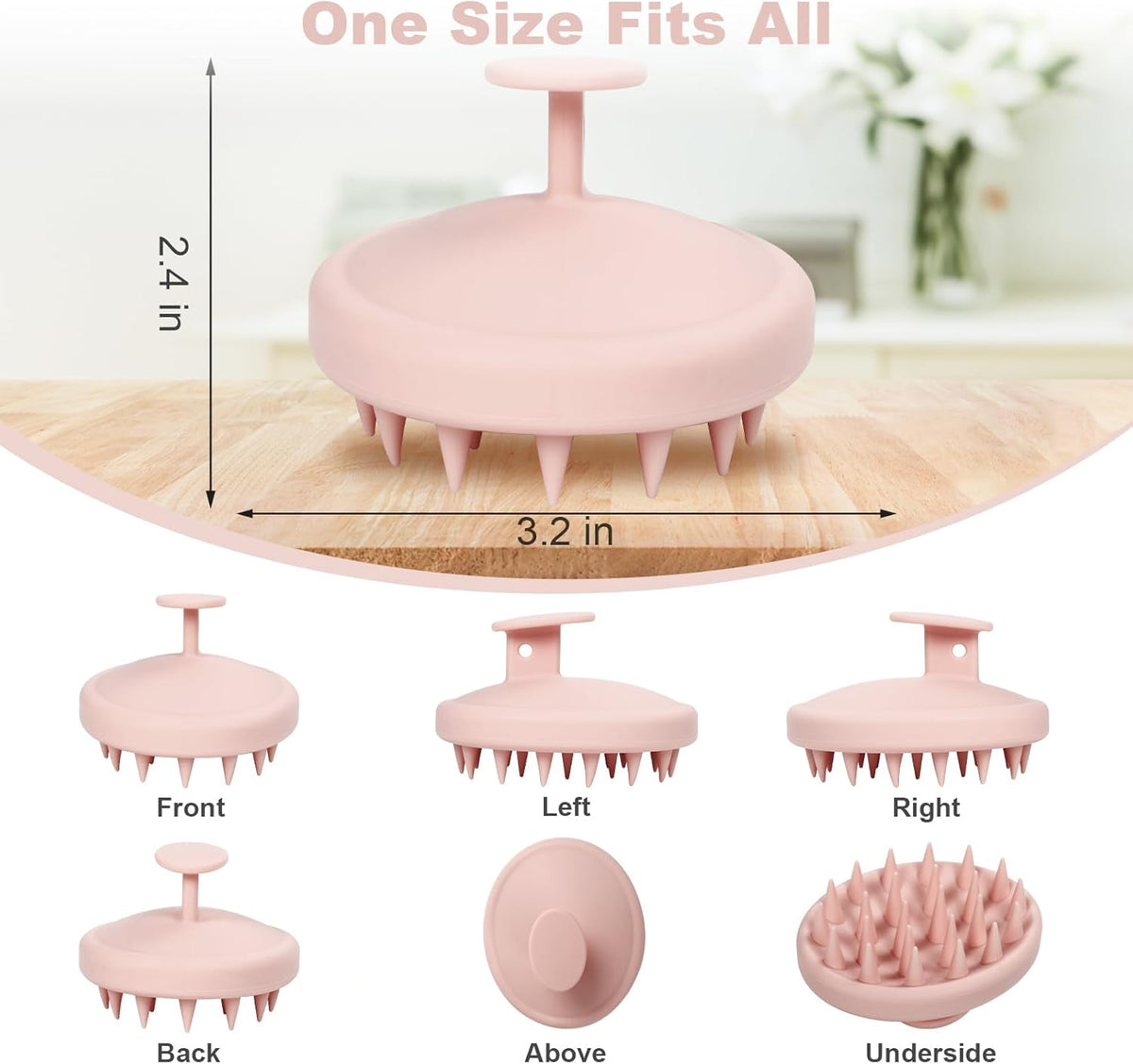 Silicone Scalp Massager, Scalp Scrubber for Hair Growth with Soft Bristles, Scalp Exfoliator Brush