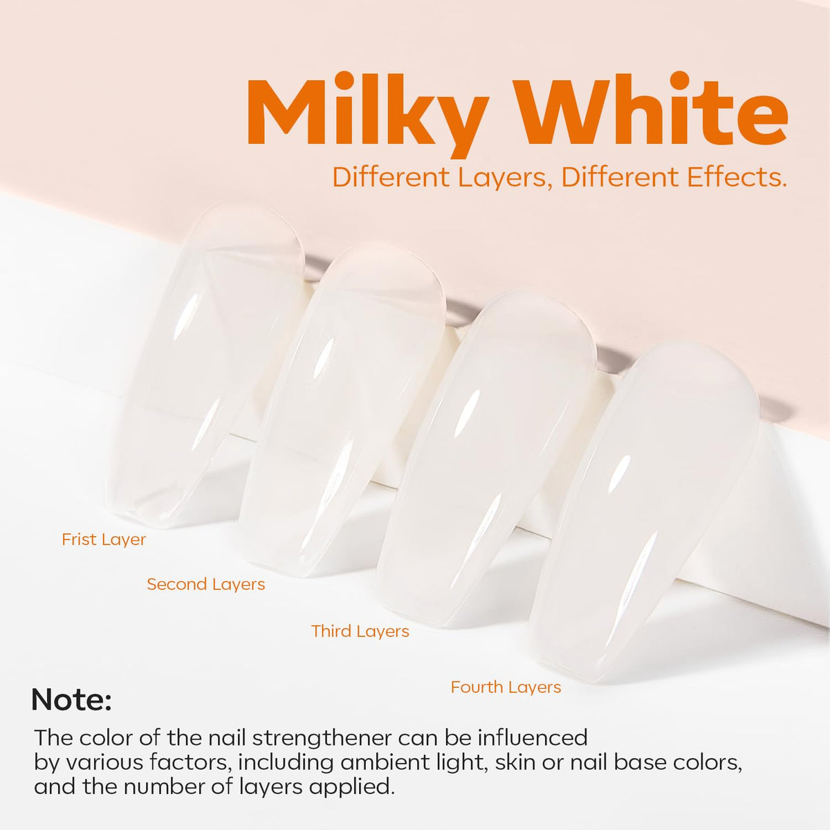 modelones Nail Strengthener, Milky White Nail Polish Natural Nail Concealer Foundation Air Dry Nail
