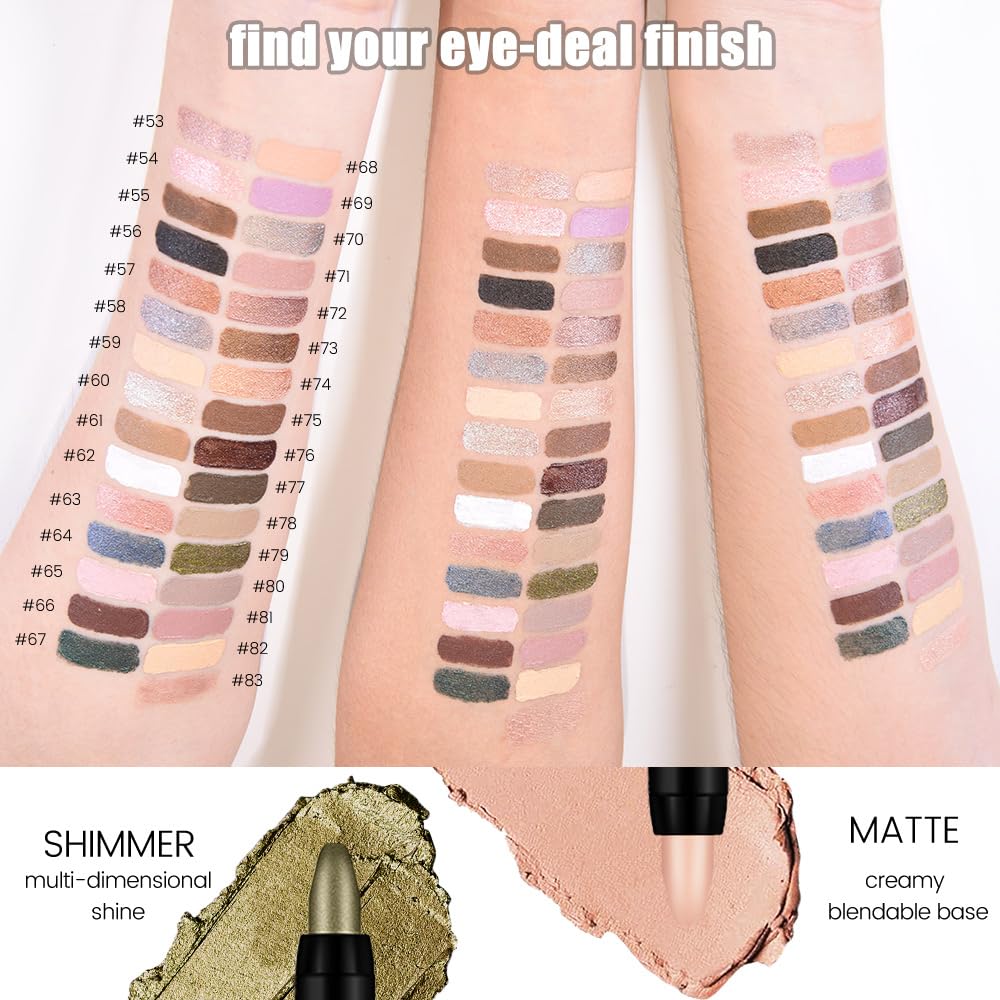 Kaely Cream Eye Shadow Sticks, Blush Pink Shimmer Eyeliner Pencil Eyeshadow Palette Makeup, Eye