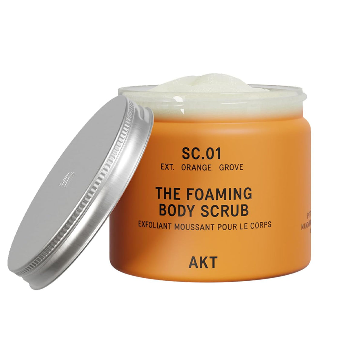 AKT The Foaming Body Scrub 8.4 Fl Oz, Skin Exfoliator, Body Scrub with Rice & Sugar, Papaya &
