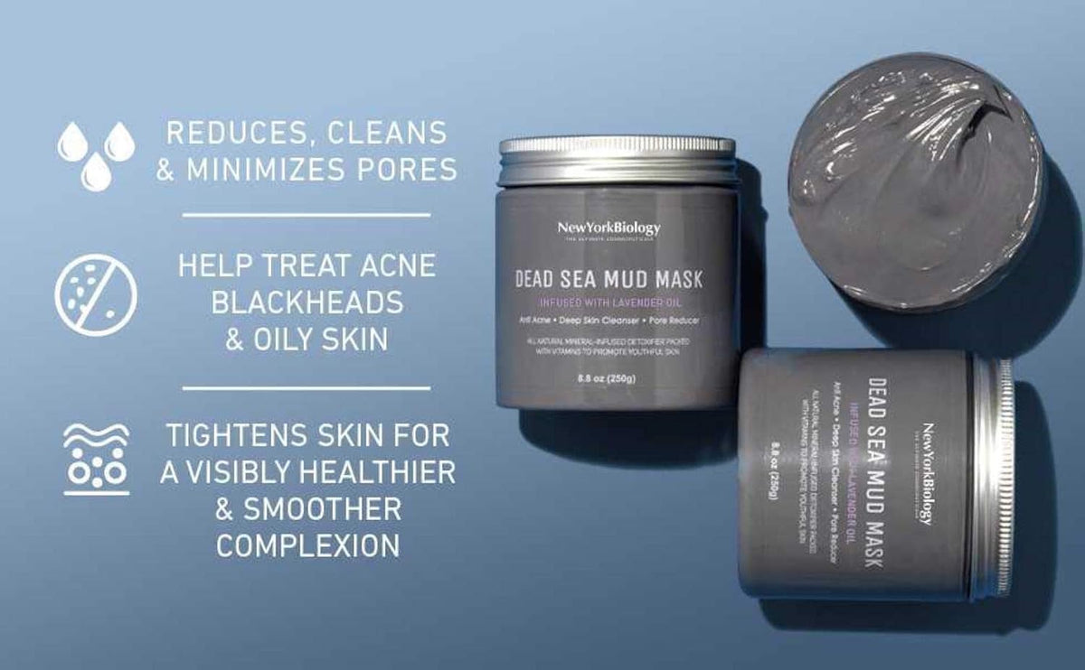 New York Biology Dead Sea Mud Mask for Face and Body | with Lavender | Spa Quality Pore Refiner for