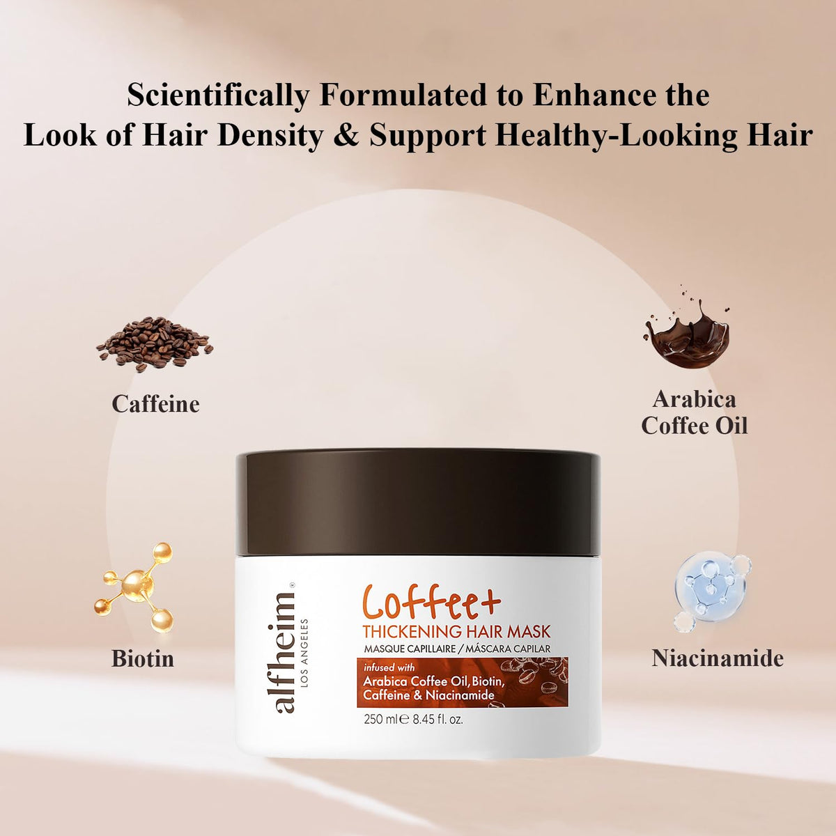 Alfheim Coffee+ Thickening Hair Mask | Biotin & Caffeine for Fine & Thinning Hair | Deep