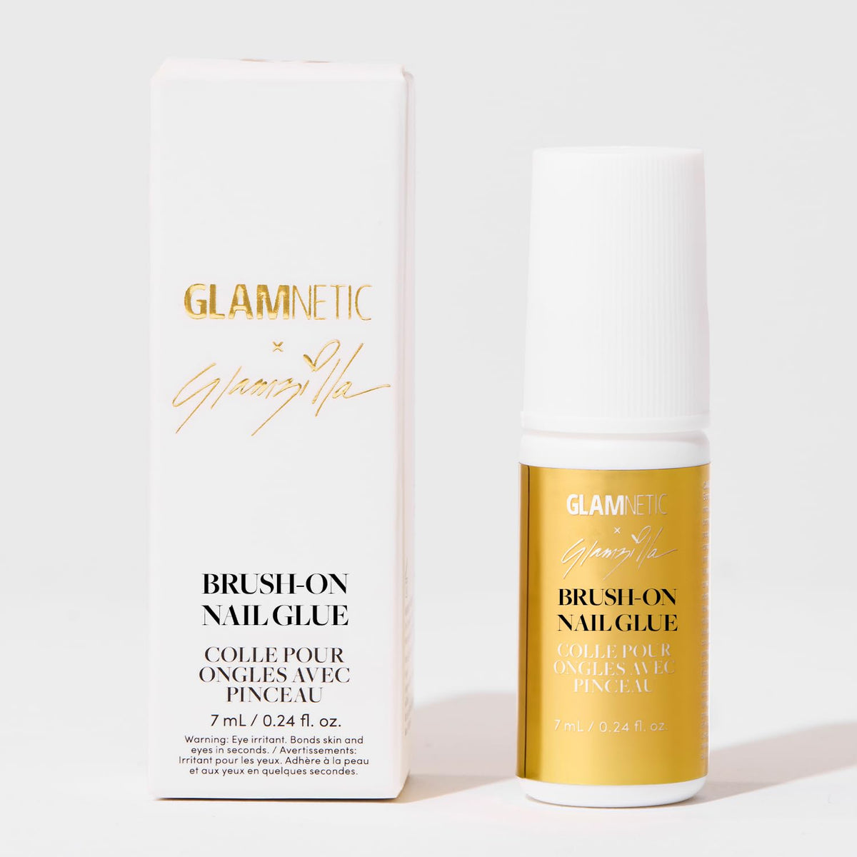 Glamnetic x GLAMZILLA Super Strong Brush On Nail Glue | Brush Tip Applicator, Mess Free, Travel
