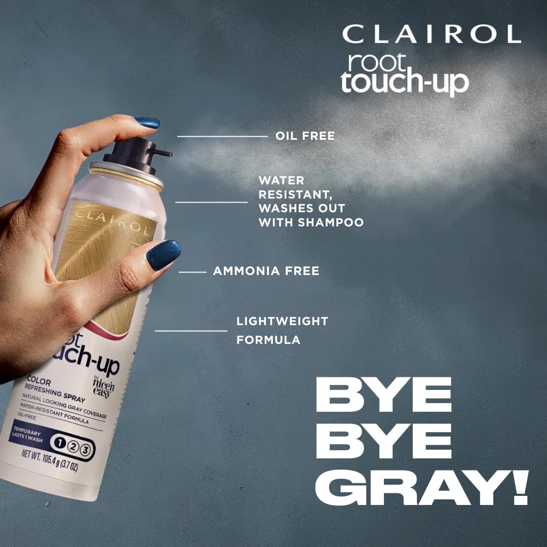 Clairol Root Touch-Up by Nice'n Easy Temporary Hair Coloring Spray, Light Brown Hair Color, Pack of