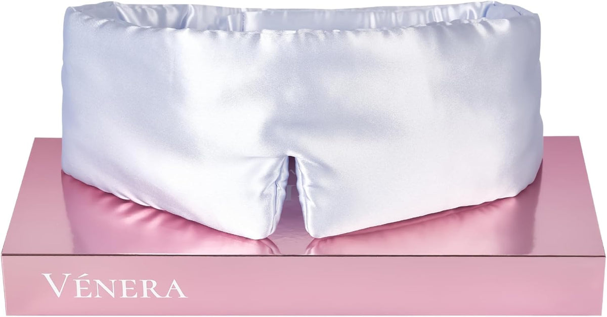 Silk Eye Mask - 100% Pure Mulberry 22 Momme Silk Sleep Mask, Adjustable Sleep Mask for Women and