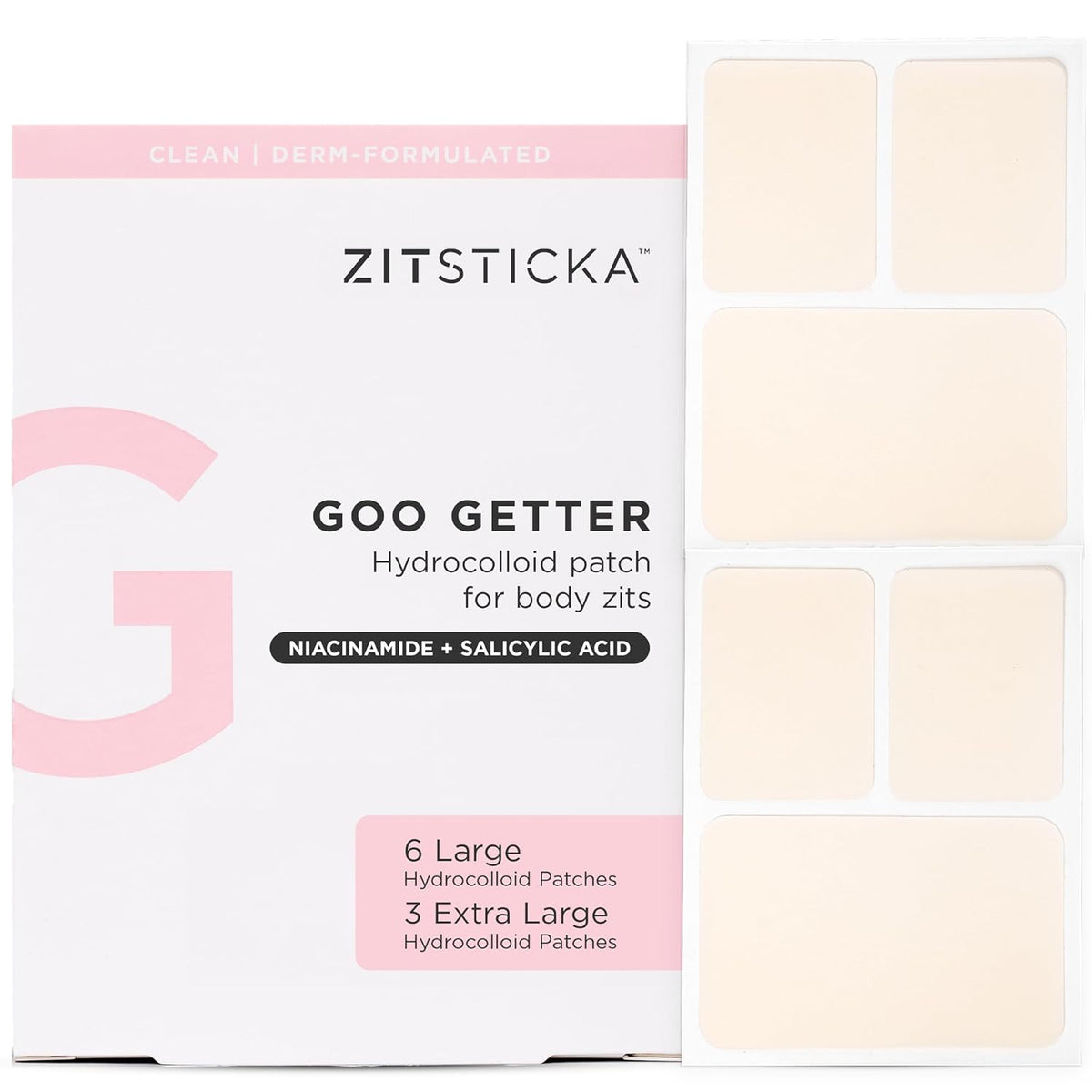 ZitSticka Pimple Patches for Face and Body, Goo Getter Hydrocolloid Patches to Cover Zits &