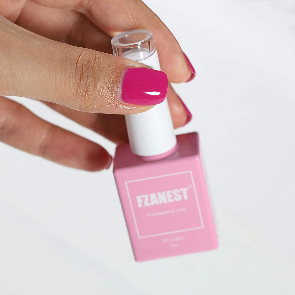 FZANEST Rose Red Gel Nail Polish - 15ml, UV LED Gel Polish in Purple Red & Natural Shades for Fall