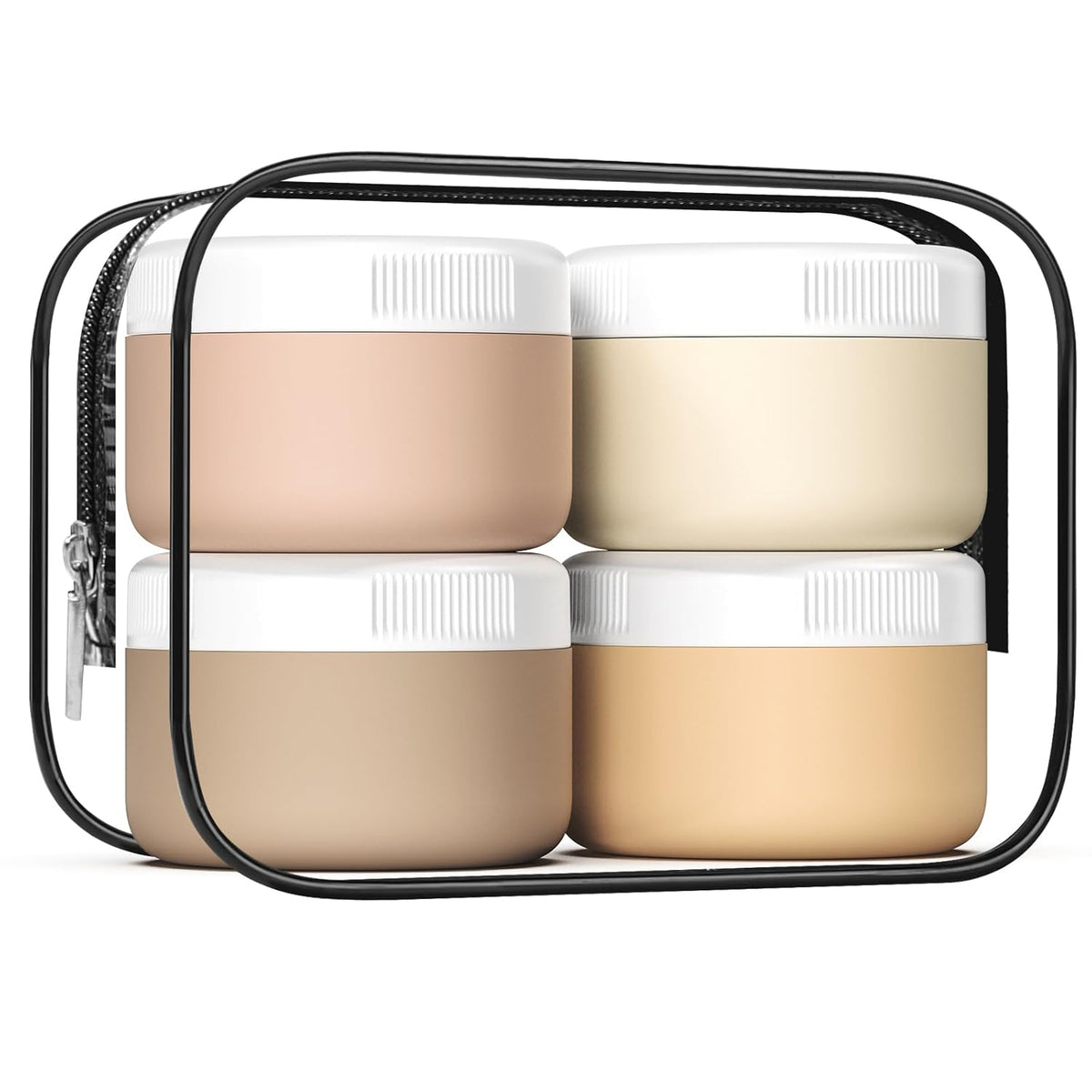 Travel Containers for Toiletries, Silicone Cream Jars BPA-Free, Leak-proof 2oz Travel Size