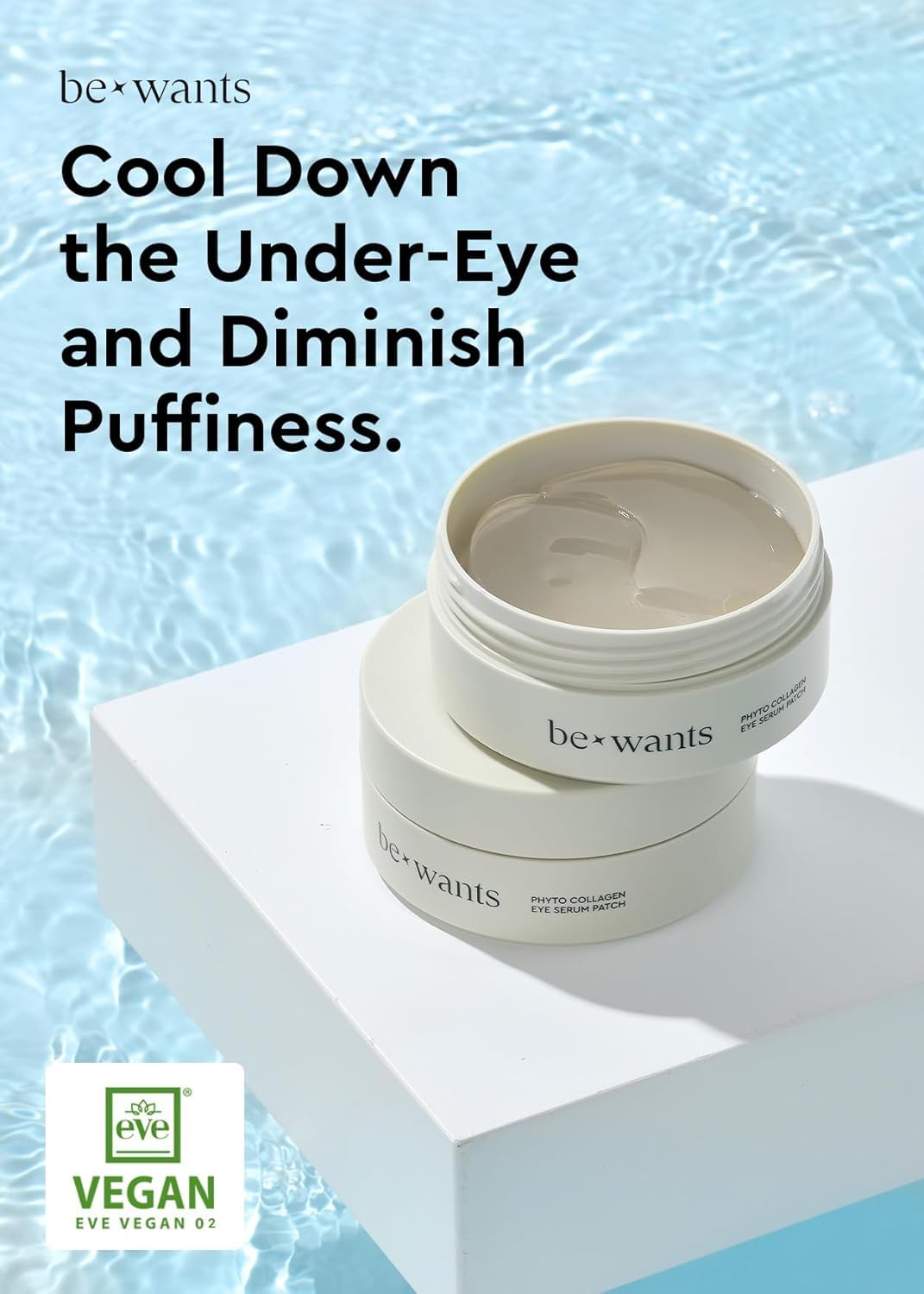 Bewants under eye patches for puffy eyes, Korean under eye mask with vegan collagen and 71.9%