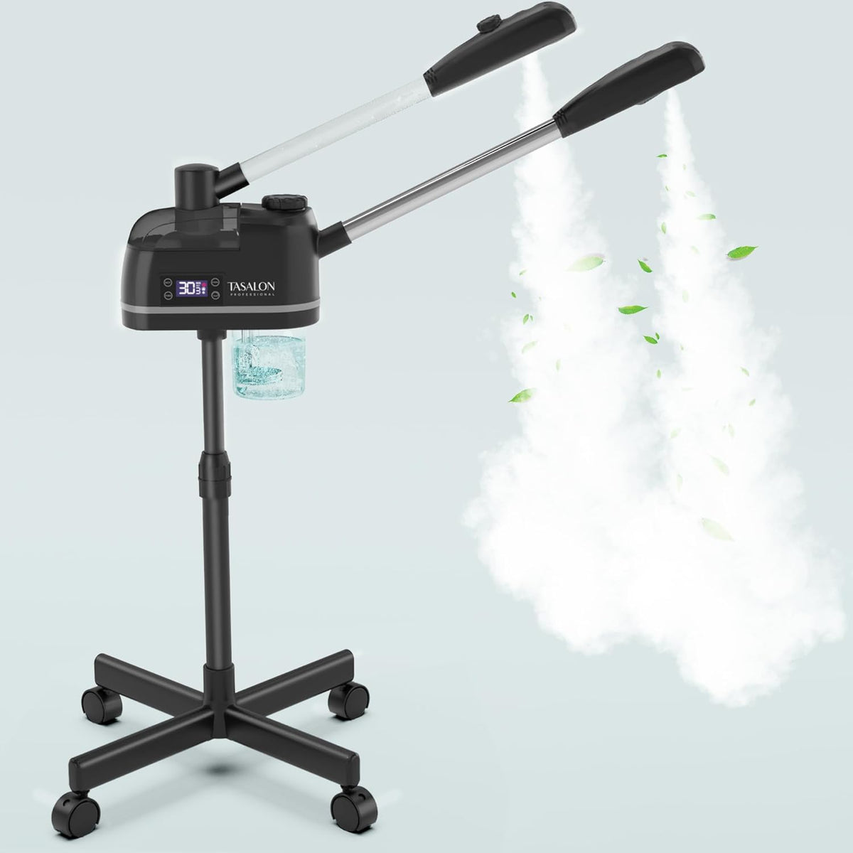 TASALON 2 in 1 Professional Facial Steamer on Wheels -with Ozone and Hot & Cold Mist, Ionic Facial
