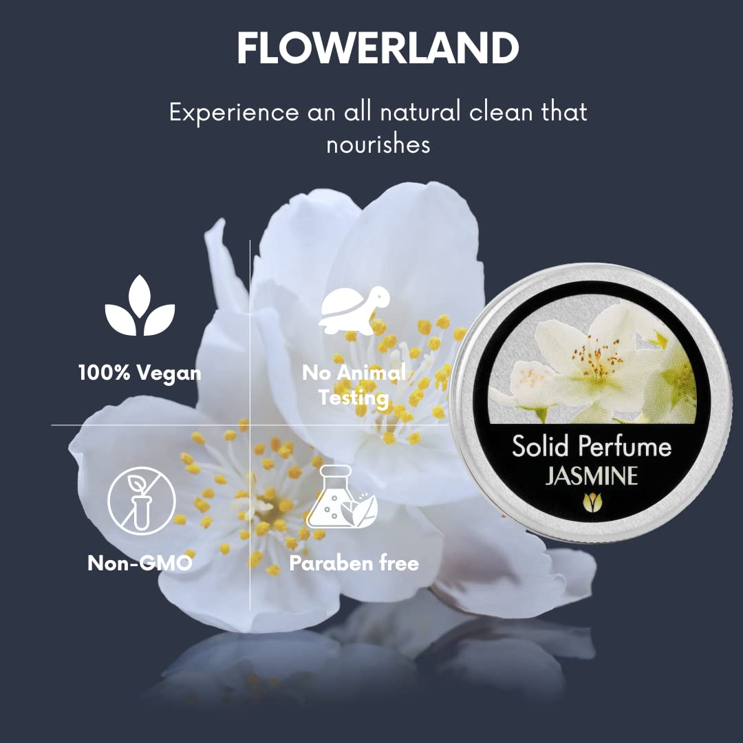 Flowerland Solid Perfume - Portable Pocket Balm Perfume Perfect for Travel Use - Natural Fragrance