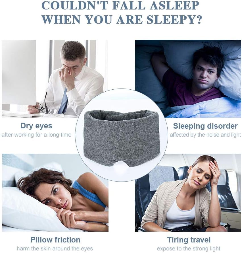 FRESHME Cotton Sleep Eye Mask for Women Men - 100% Blocking Light Travel Blindfold, Soft Zero