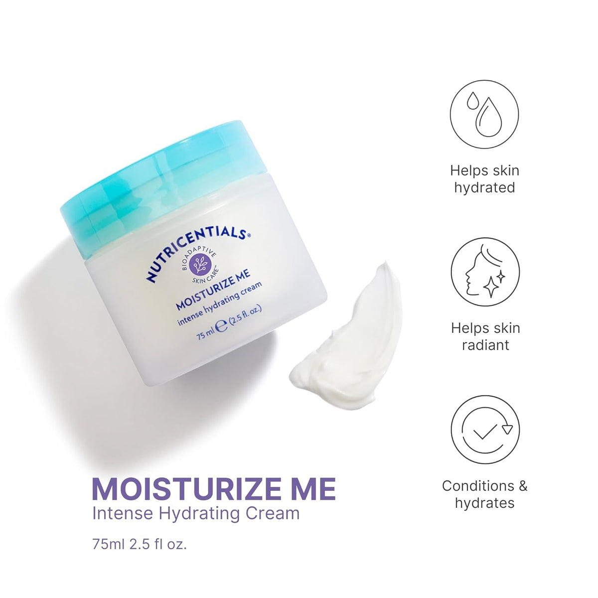 Nu Skin Moisturize Me Intense Hydrate Cream 2.5 fl oz - Nighttime Restoration with Bioadaptive