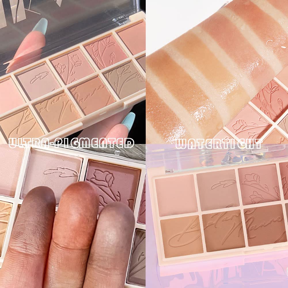 AMY'S DIARY 12Color Light Pink Purple Eyeshadow Palette, Long-Lasting, and Highly Pigmented.