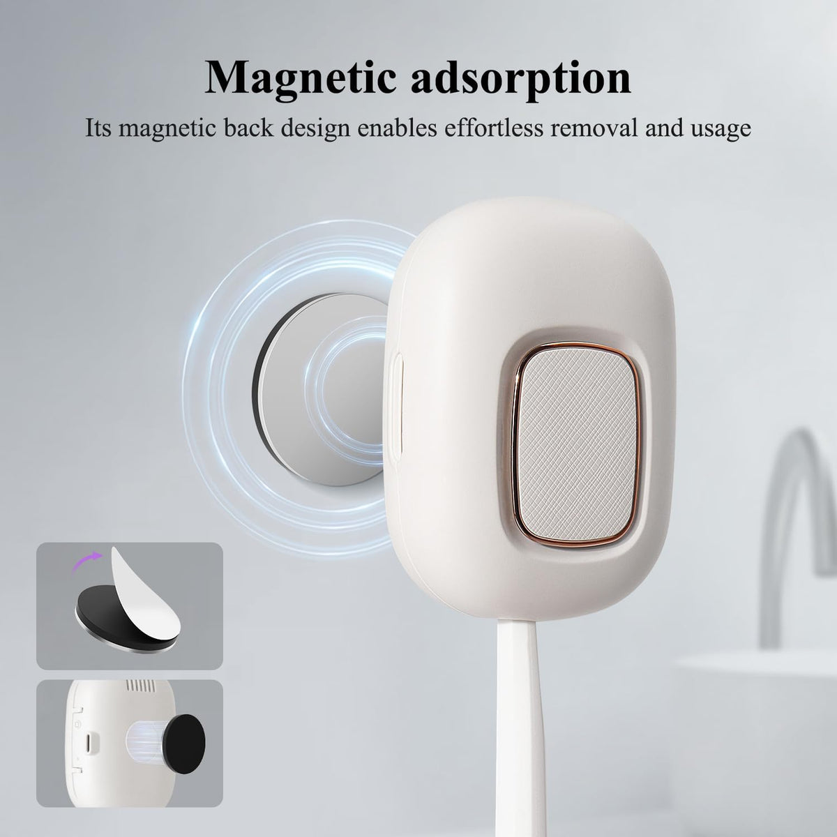 Upgraded UV Toothbrush Cover with Fan,Rechargeable Travel Toothbrush Case with Magnetic Holder&Wall