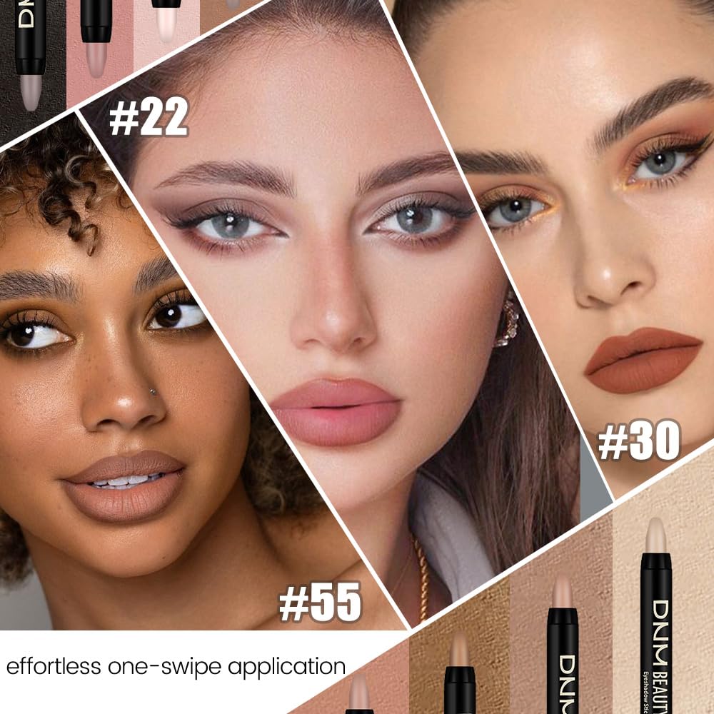 Kaely 8Pcs Cream Eye Shadow Sticks Set, Matte Eyeliner Pencil Eyeshadow Palette Makeup, Eye