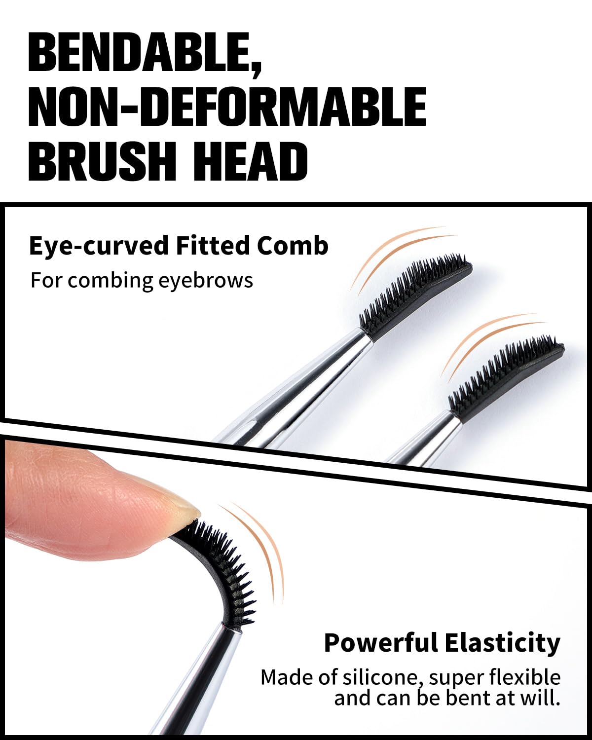 EIGSHOW Dual-Ended Precision Eyebrow Brush and Comb for Eyeliner Lining, Sculpting Brows