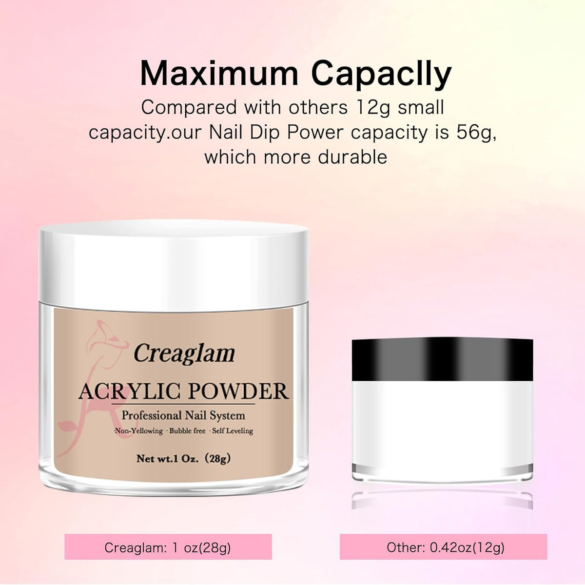 Super Acrylic Powder 28g: 3Pcs Large Capacity Bruschetta Tuscany Nail Polymer for 3D Art Carving