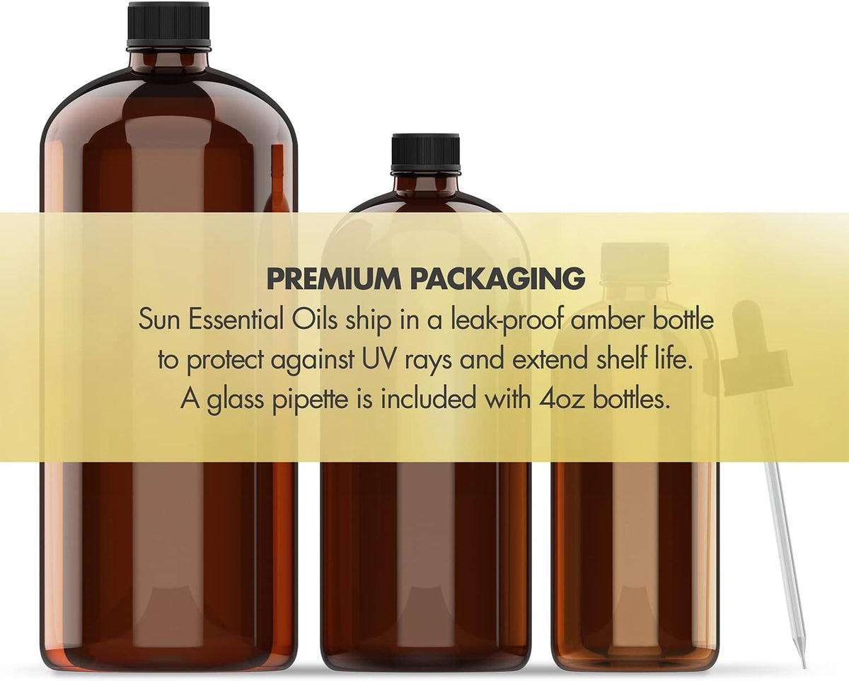 Sun Essentials Oils - 4 oz Eucalyptus Essential Oil with Dropper for Diffuser, Skin, Aromatherapy