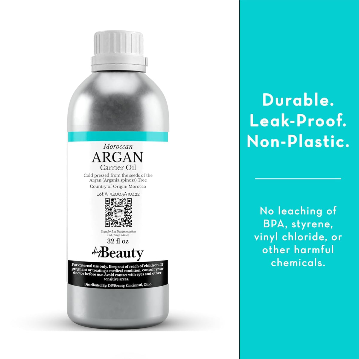 Bulk Argan Oil - 8 Fl Oz Large Size Bottle - Natural, Cold Pressed, 100 Percent Pure Argan Oil for