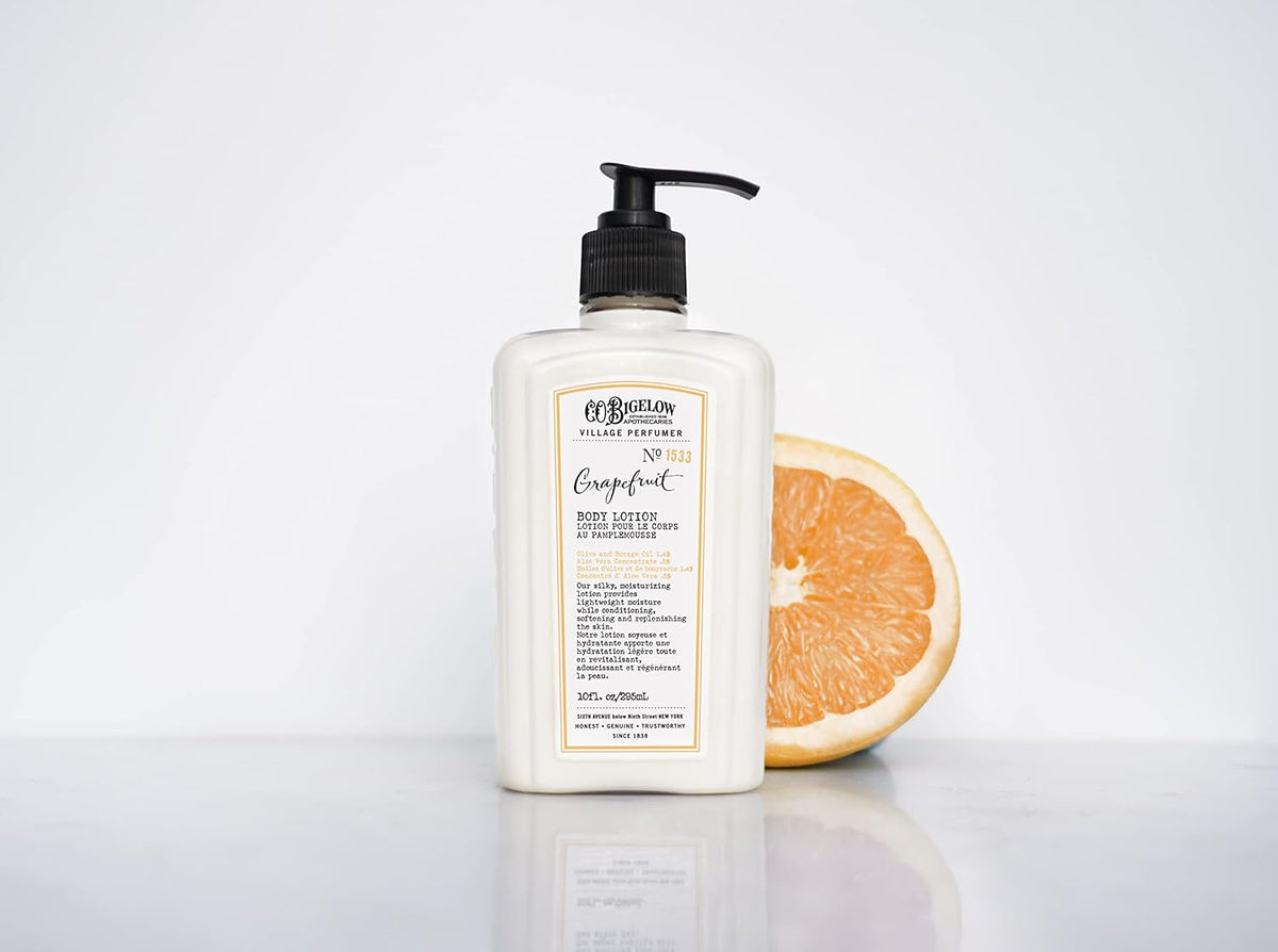 C.O. Bigelow Grapefruit Body Lotion, Village Perfumer Moisturizing Body Lotion with Aloe Vera