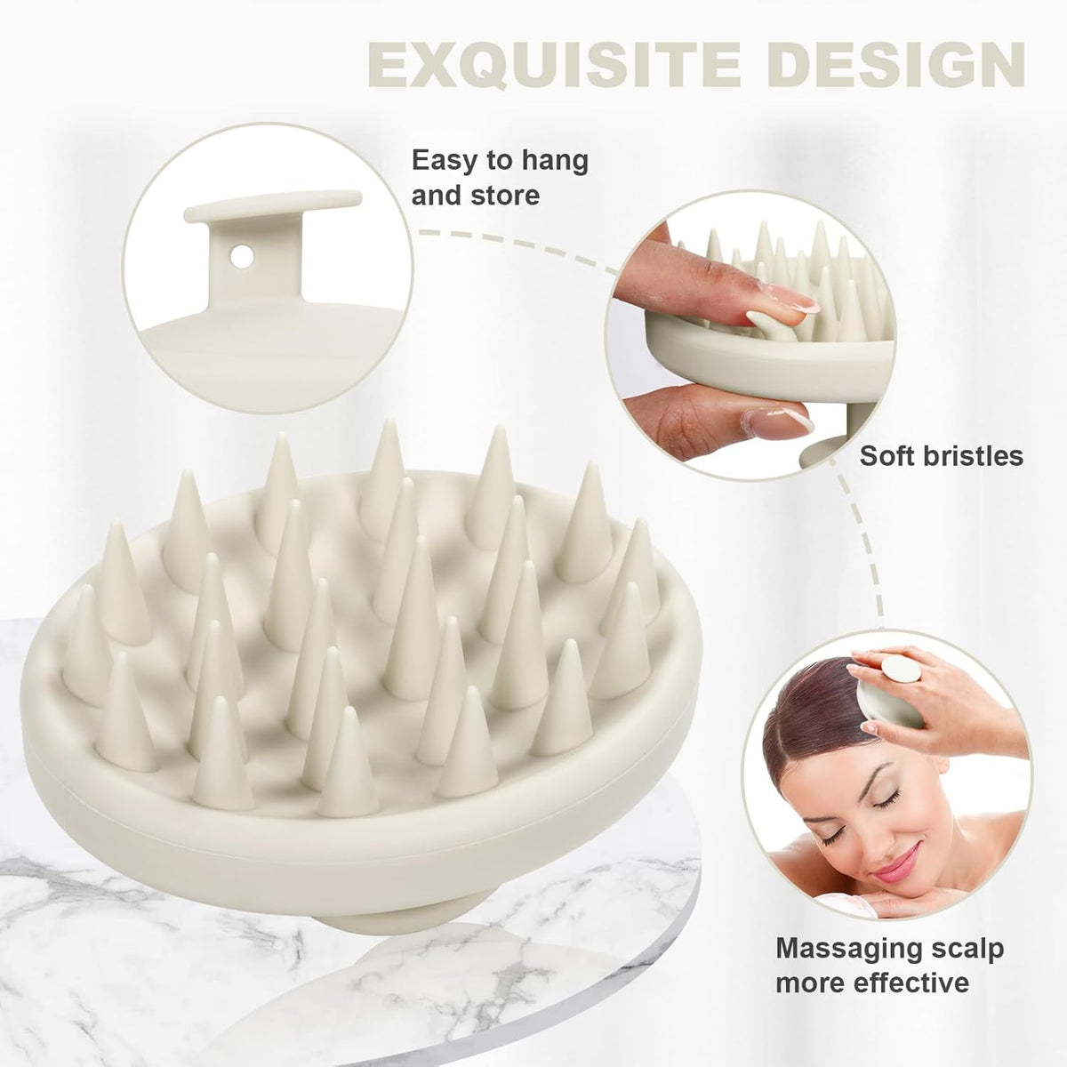 Silicone Scalp Massager, Scalp Scrubber for Hair Growth with Soft Bristles, Scalp Exfoliator Brush