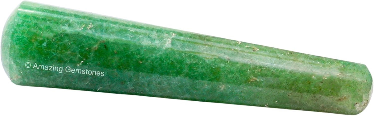 Amazing Gemstone Green Strawberry Quartz Crystal Wand Massage Stick - Pelvic Wand Gua Sha for