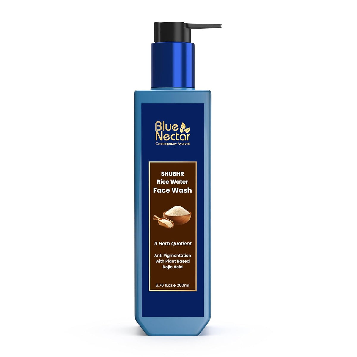 Blue Nectar Rice Water Face Wash with 2% Kojic Acid for Pigmentation | Face Cleanser for Oily, Dry