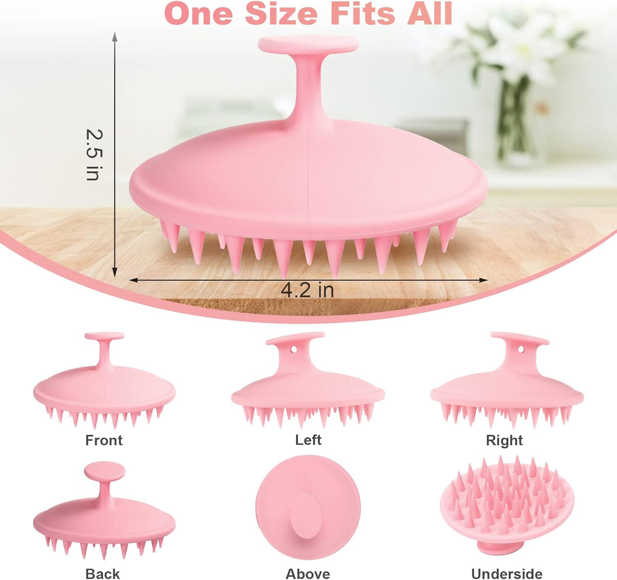 Silicone Scalp Massager Shampoo Brush, Scalp Brush for Hair Growth & Dandruff Removal, Hair