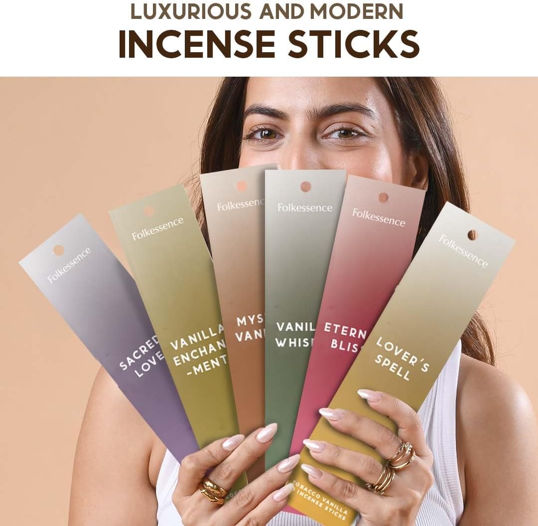Folkulture Incense Sticks with Holder for Gift | Set of 6 (120 Fall Insence-Stick) | Organic Fall
