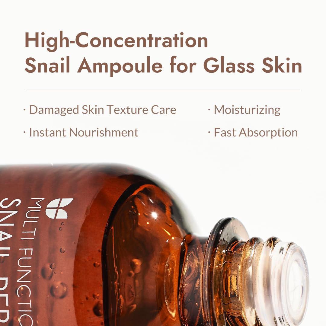 MIZON Snail Repair Intensive Ampoule with Snail Mucin, Hyaluronic Acid & Vitamin E – Hydrating &