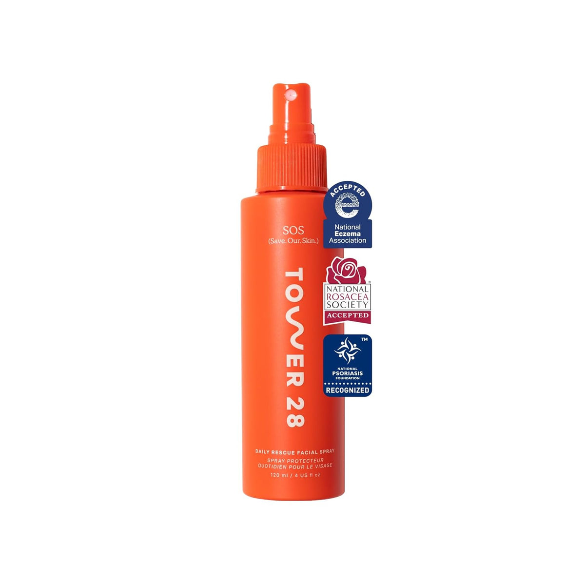 Tower 28 SOS Daily Rescue Facial Spray for Sensitive Skin, Hypochlorous Acid Spray Helps Reduce