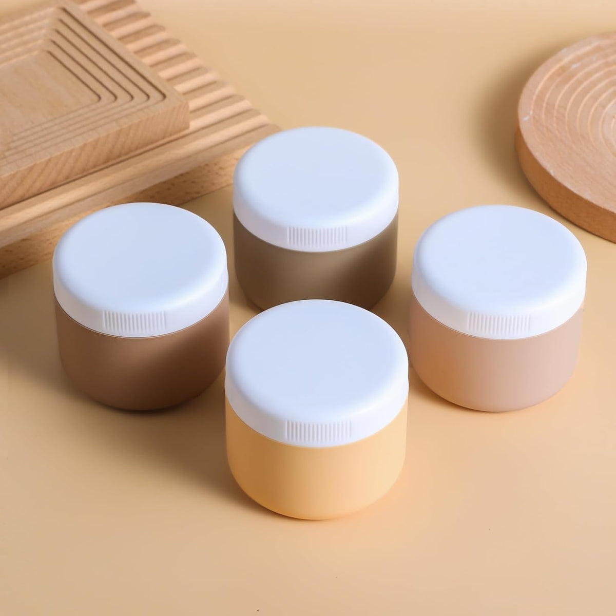 Travel Containers for Toiletries, Silicone Cream Jars BPA-Free, Leak-proof 1.35oz Travel Size