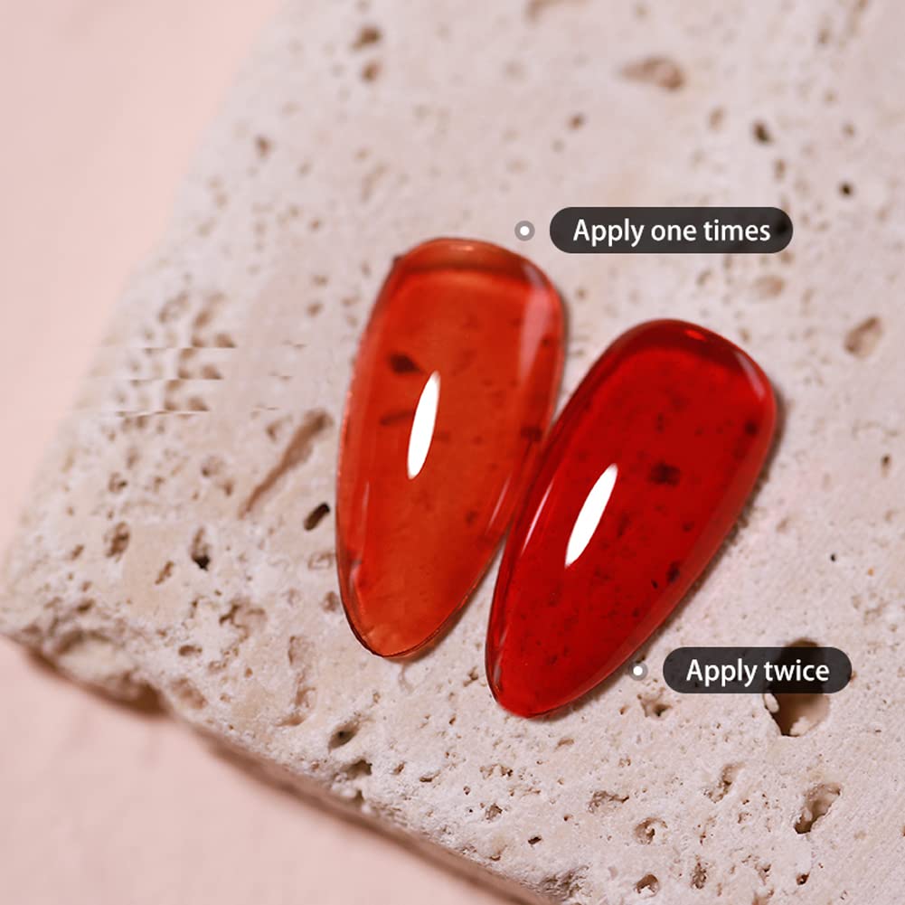 FZANZEST Blood Red Gel Nail Polish, Fall Winter Gel Polish Nail Colors Translucent Burgundy Designs