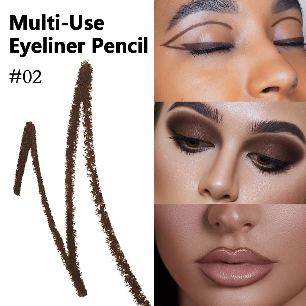 Kaely Gel Eyeliner Pencil for Women, Dark Brown Eye Liner Waterproof Smudge Proof with Sharpener