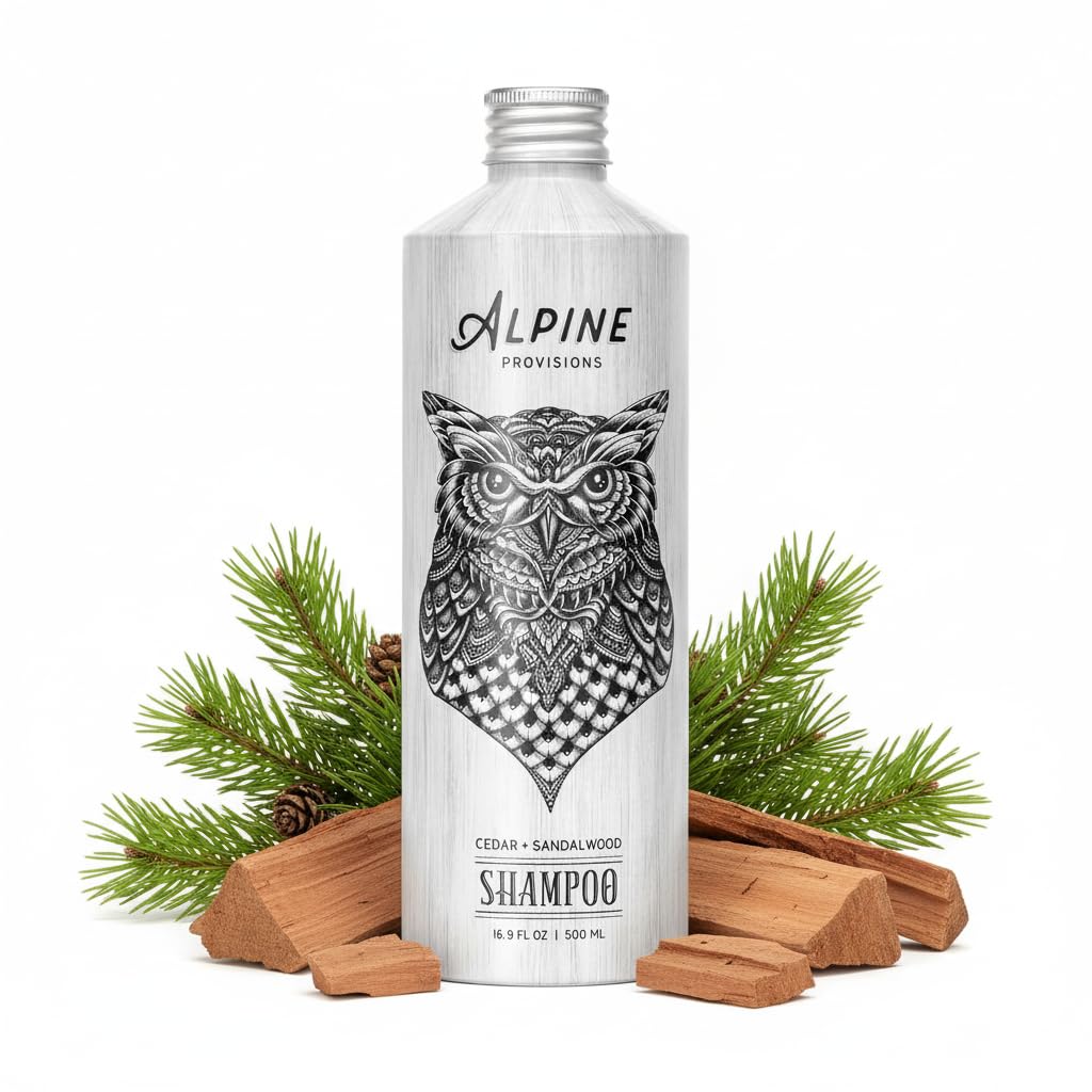 Alpine Provisions Cedar & Sandalwood Shampoo - Naturally Repair, Cleanse, and Hydrate with