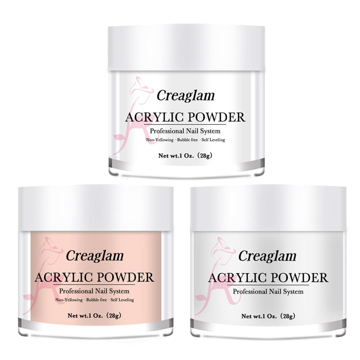 Cover Acrylic Powder for Nail: 3 Pcs Super Acrylic Nail Powder Polymer for Carving Nails - 28g
