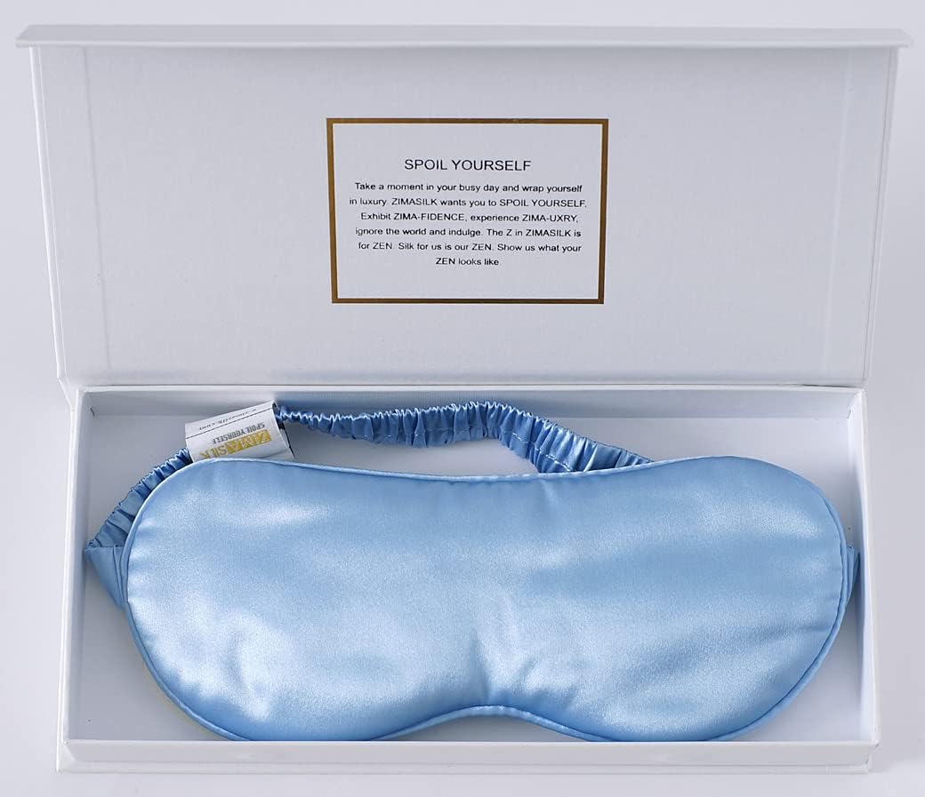 ZIMASILK Adjustable 100% 22 Momme Mulberry Silk Sleep Mask for Sleeping, Filled with Premium