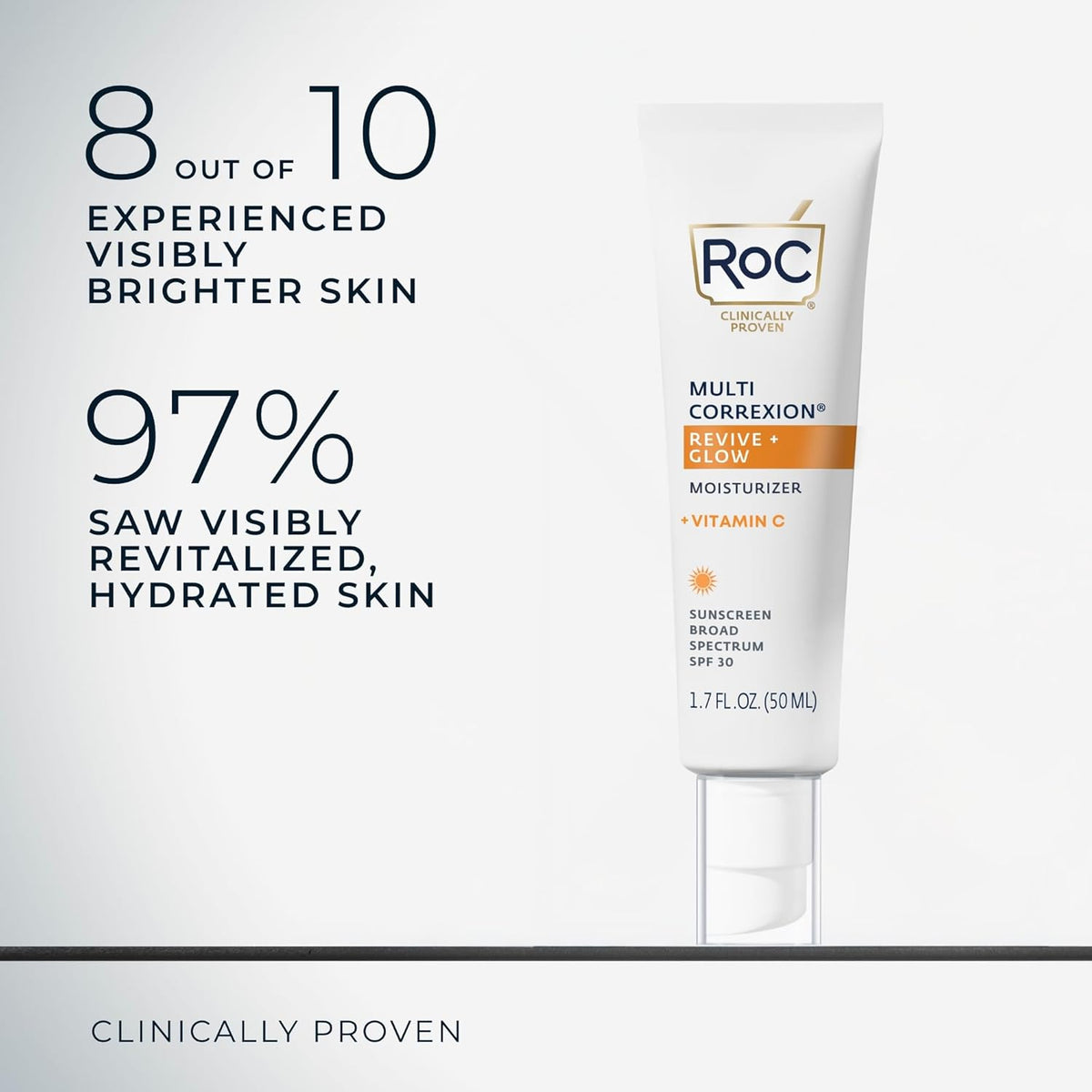 RoC Multi Correxion Revive + Glow Vitamin C Sunscreen Broad Spectrum SPF 30 Face Moisturizer (1.7